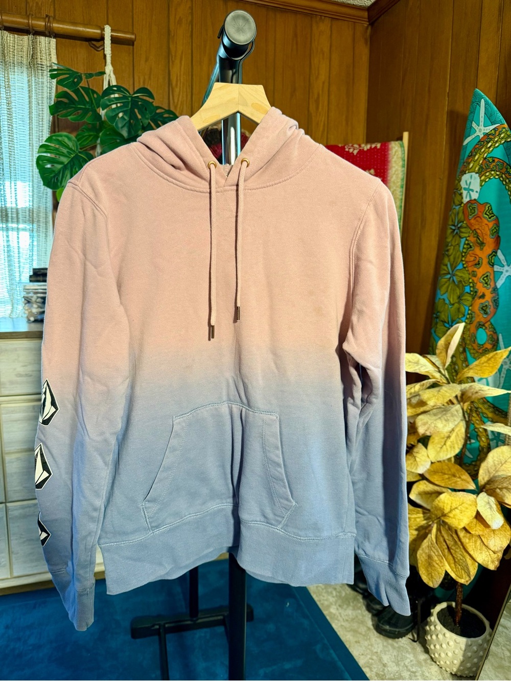 Volcom Pink to Lavender Ombre Zip Hoodie